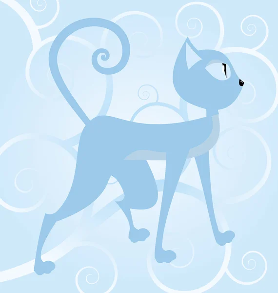 Kék macska spirál háttér — Stock Vector