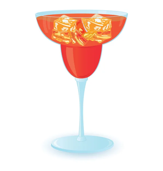 Cocktail dengan gambar vektor es yang terisolasi - Stok Vektor
