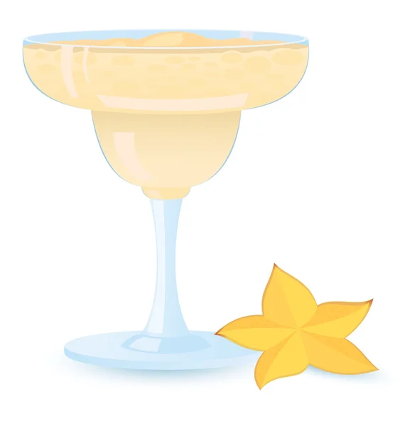 Creamy cocktail dengan ilustrasi vektor buah bintang - Stok Vektor
