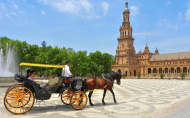 Plaza de Espana in Seville, Spain clipart