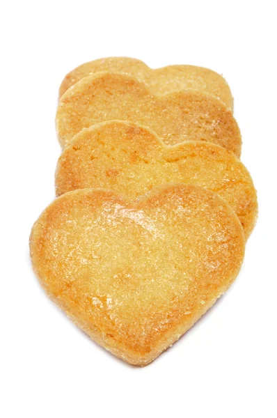 Песочное печенье в форме сердца — стоковое фото