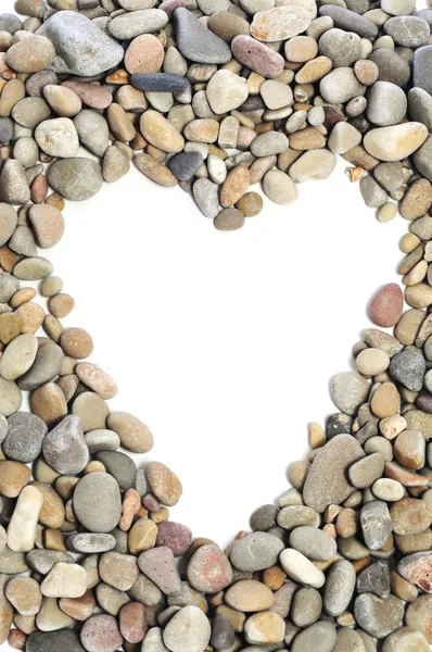Pebbles hjärta ram — Stockfoto