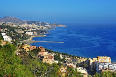 Aerial view of northern coastline of Malaga, Spain