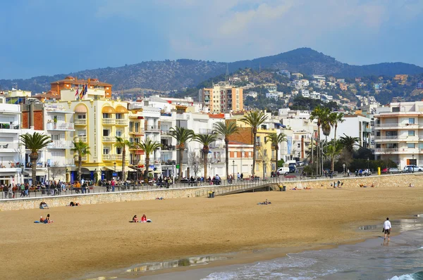 Ribera strand in sitges, Spanje — Stockfoto