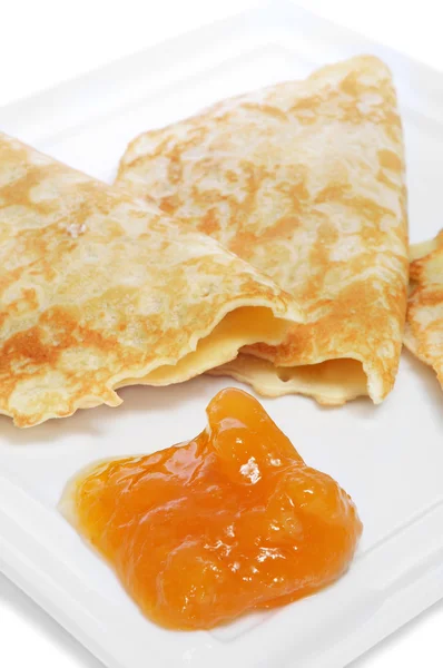 Crepes and jam — Stock Photo, Image