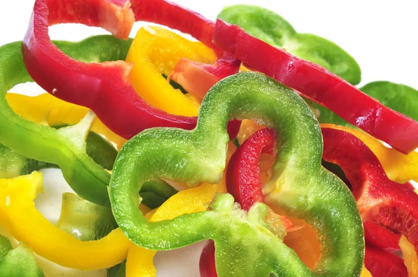 stock image Yellow, red and green peppers