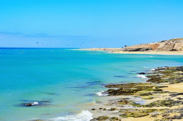 Stranden Sotavento i fuerteventura, Kanarieöarna, Spanien — Stockfoto