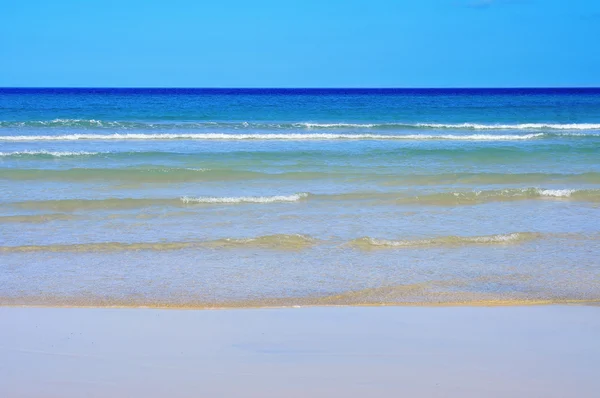 Крупный план тропического голубого пляжа — стоковое фото