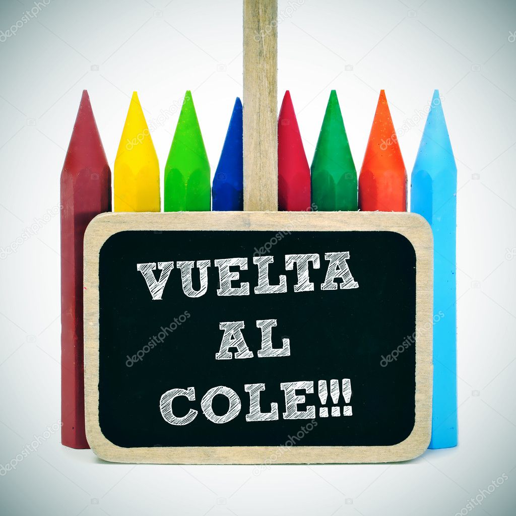 Back to school written in spanish vuelta al cole Stock Photo by