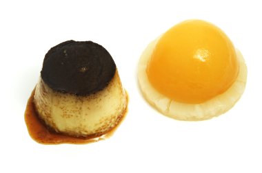 Flan,peach and pineapple clipart