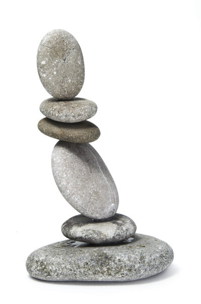 A zen stones on a white background
