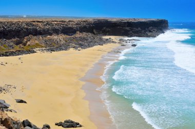 aljibe de la cueva Beach'te fuerteventura, İspanya