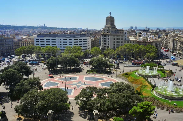 Plaça catalunya w Barcelonie, Hiszpania — Zdjęcie stockowe