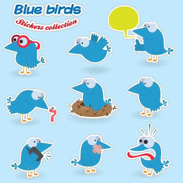 Oiseaux bleu — Image vectorielle
