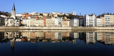 lyon ve saone nehir panoramik manzaralı