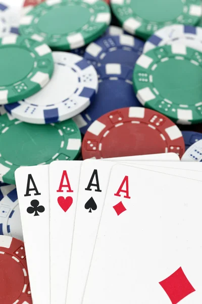 Four aces for win — Stock Photo, Image