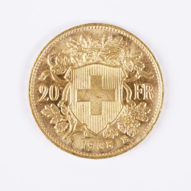 Swiss gold coin clipart