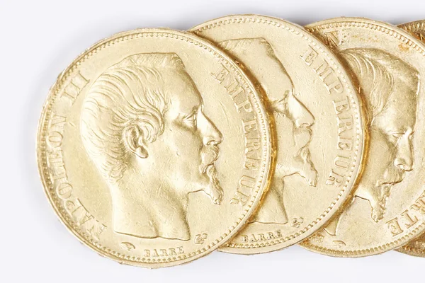 いくつかのフランスの金貨 — ストック写真