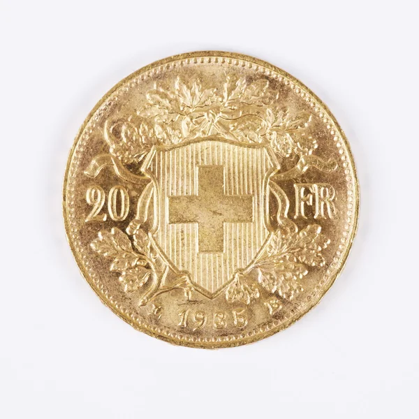Moneda de oro suizo — Foto de Stock
