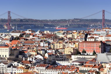 Panoramic view of Lisbon clipart