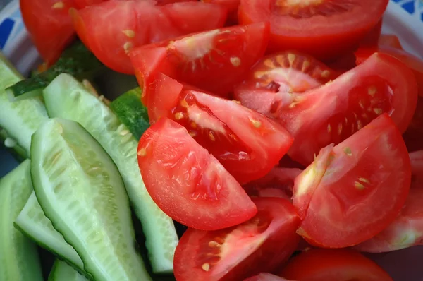 stock image Cucumbers and tomatoes