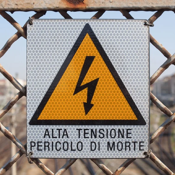 Elektrische schok te krijgen teken — Stockfoto