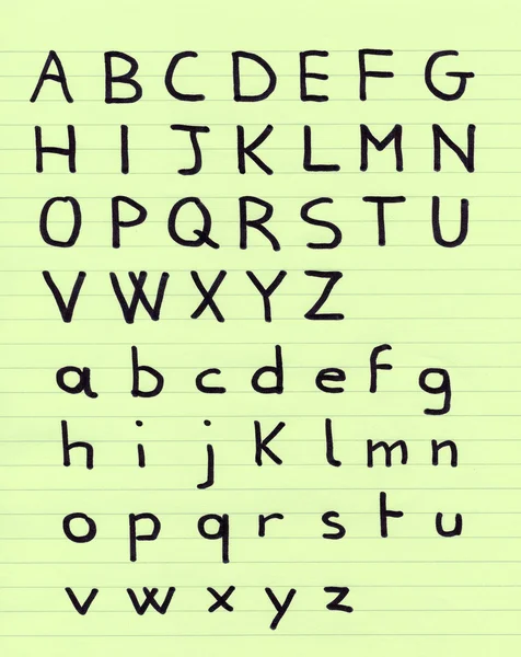 Kézzel írott ábécé betűit — Stock Fotó