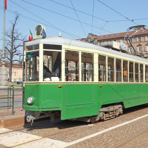 Старый трамвай Турина — стоковое фото