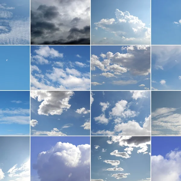 蓝蓝的天空拼贴画 — 图库照片