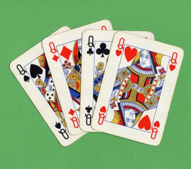 Poker of queens cards clipart