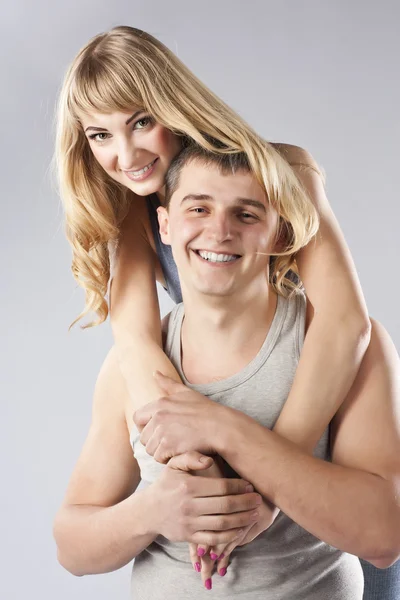 Portrait of a beautiful young couple. Family — Stock Photo, Image