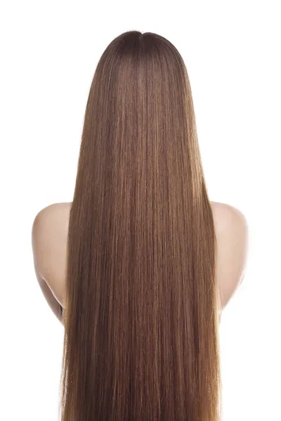 Beautiful long hair. Studio on white — Stock Photo, Image