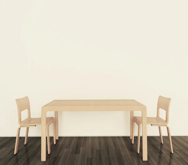 现代室内桌子和椅子 — 图库照片