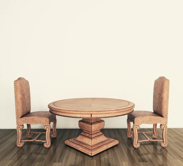Mesa interior e cadeiras — Fotografia de Stock