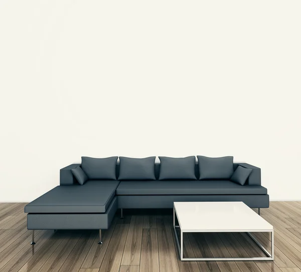 Мінімальний сучасний інтер'єрний диван і стіл — стокове фото