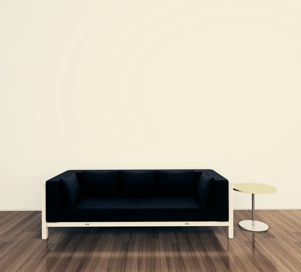 Minimalne nowoczesne wnętrza kanapa i stół — Zdjęcie stockowe