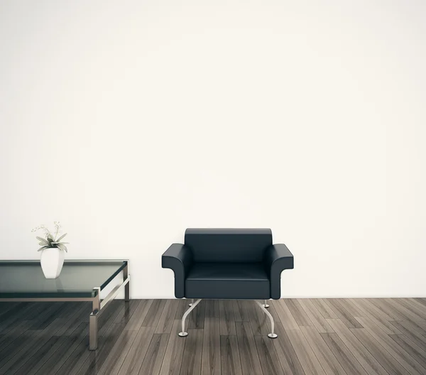 Minimális modern belső fotel és asztal — Stock Fotó