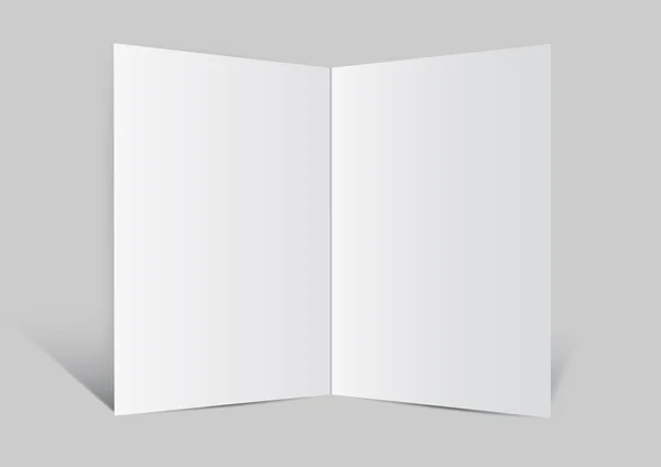 Primer plano de un folleto en blanco fondo de vector de papel blanco — Vector de stock