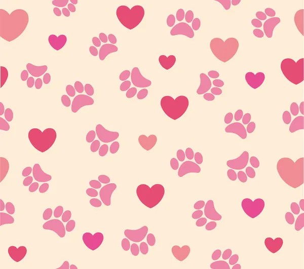 arka plan hayvan ayak izleri ve kalp