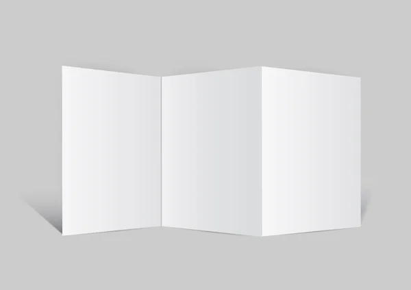 Primer plano de un folleto en blanco fondo de vector de papel blanco — Vector de stock