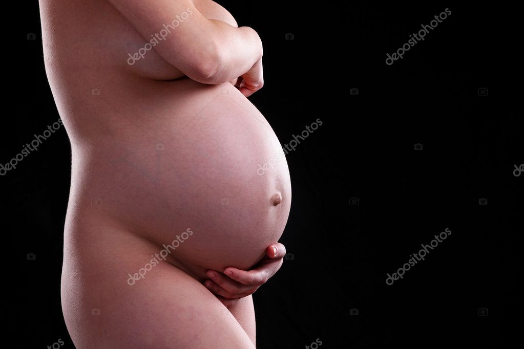 1023px x 682px - Young naked pregnant woman over black Stock Photo by Â©photobac 11150278