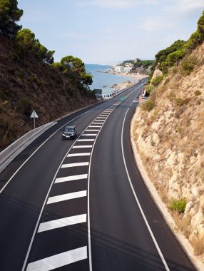 Yolun ortasında costa brava, İspanya