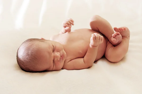 Portrait of a one week old baby boy asleep — Stock Photo, Image