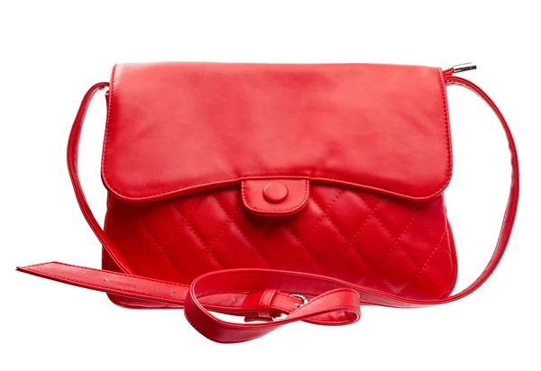 Red women purse isolated over white — Stock Photo, Image