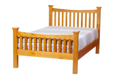 Double bed isolated over white. With clipping path. clipart