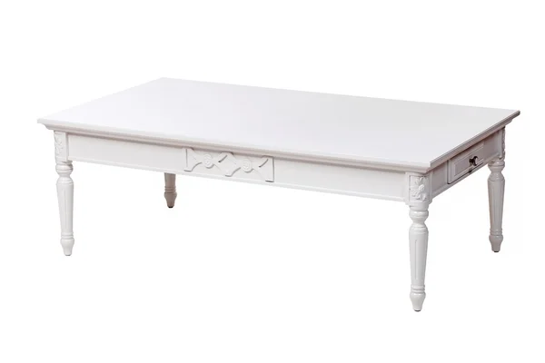 Elegant soffbord över vita, med urklippsbana — Stockfoto
