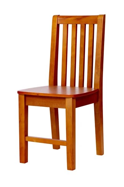 Ahşap sandalye üzerinde kırpma yolu ile beyaz izole — Stok fotoğraf