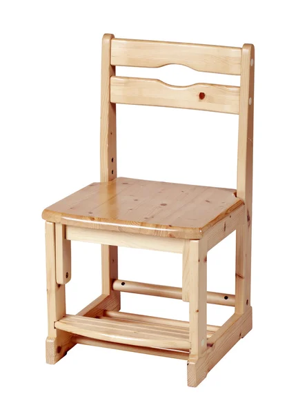 子供の木製の椅子と白でクリッピング パスと分離 — ストック写真