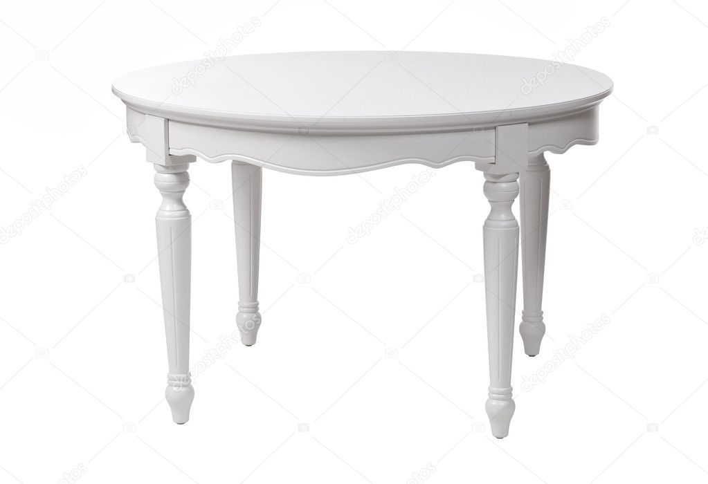 Elegant white table, with clipping path