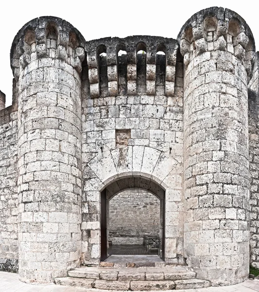Porta no castelo de Pa=afiel em Valladolid, Espanha — Fotografia de Stock